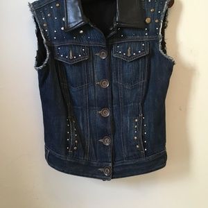 Denim vest with studs